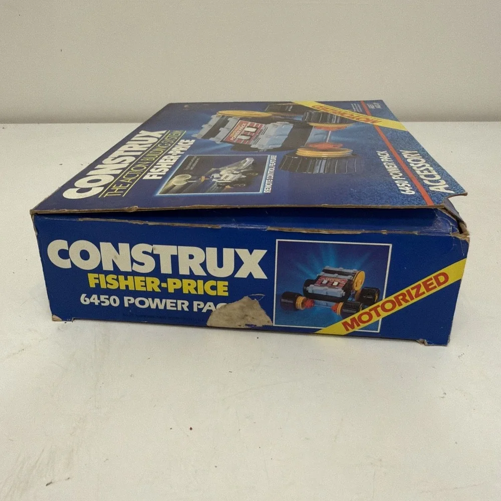Vtg Fisher Price Construx Action Building System 6450 Power Pack Box 1985